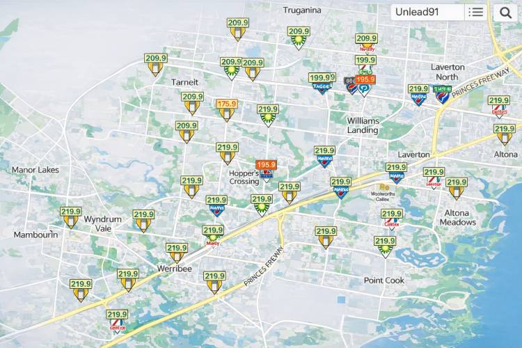 Wyndham Petrol Prices - Current Price Map 